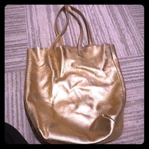 Gold Leather baggu